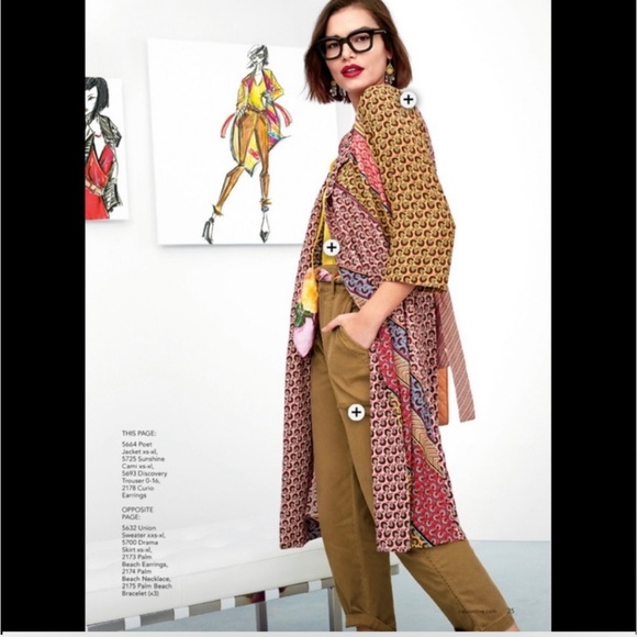 CAbi Jackets & Blazers - • Cabi • Poet Open Front Patchwork Floral Kimono Jacket Small Womens yellow